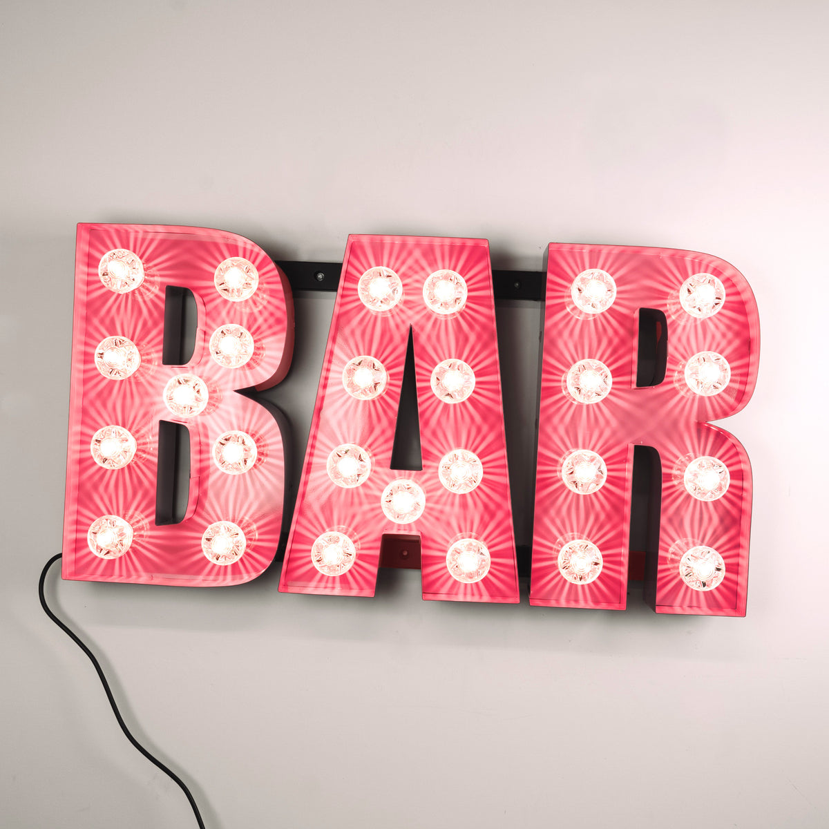 Neon Pink BAR Sign – Steel Fairground Style LED Letter Sign
