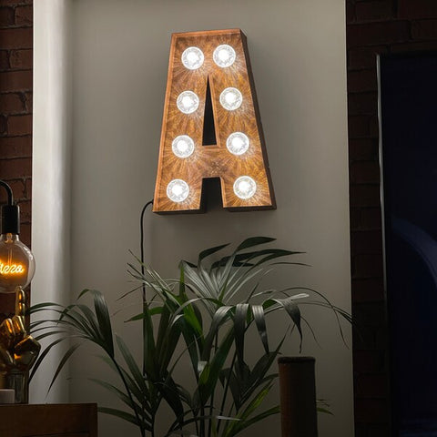 50cm Rustic Metal Letter Light | Fairground-Style Vintage Marquee Letter