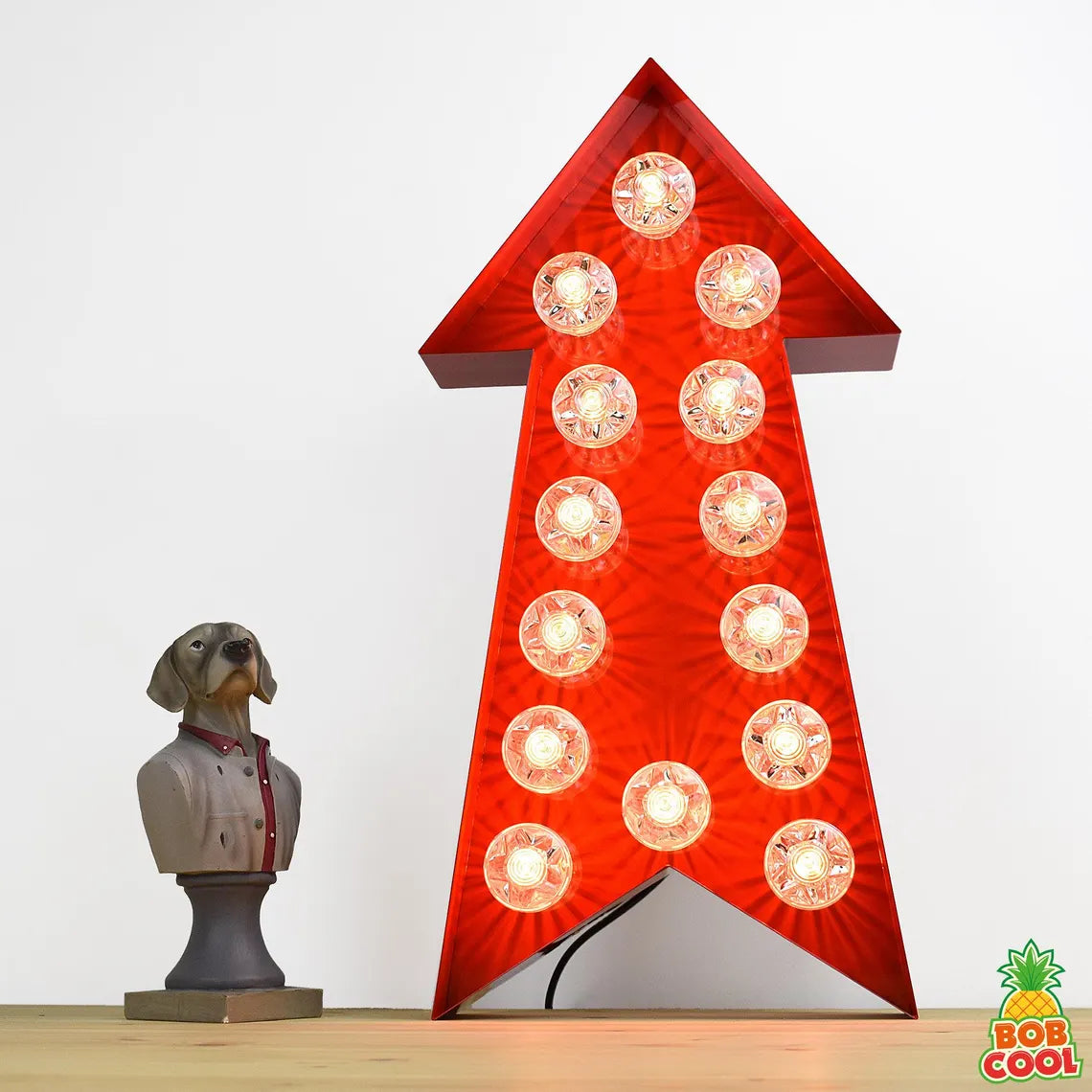 75cm Red Metal Arrow Light | Statement Wall Light or Table Lamp
