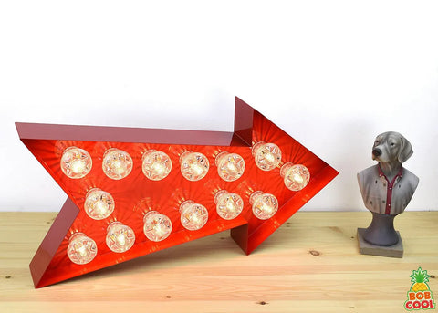 75cm Red Metal Arrow Light | Statement Wall Light or Table Lamp
