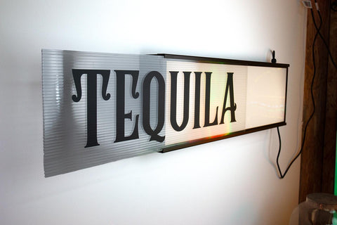 80cm x 25cm Retro-Style Lightbox – Reeded Glass Effect