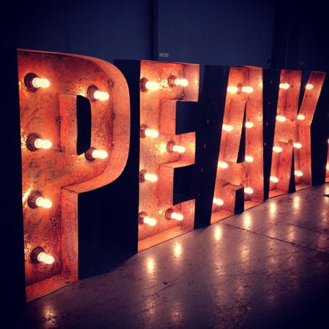 50cm Rustic Industrial Metal Letter Lights | Vintage Marquee Sign Decor